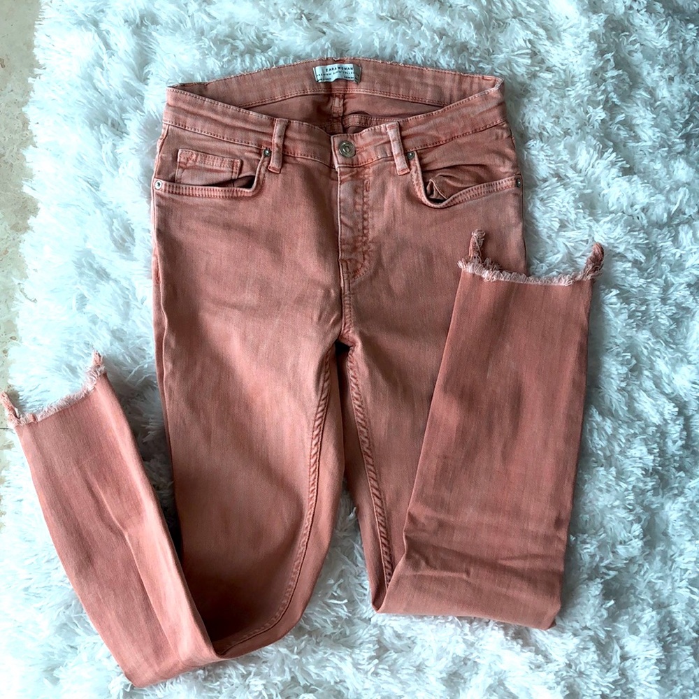Zara sz 4 blush low rise skinny jeans